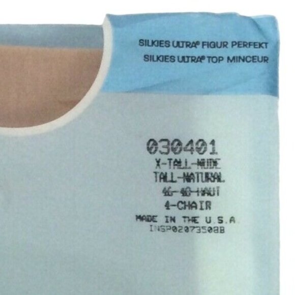 Silkies Ultra Control Top Pantyhose XL Tall Nude Beige With Sheer Legs - Picture 2 of 4